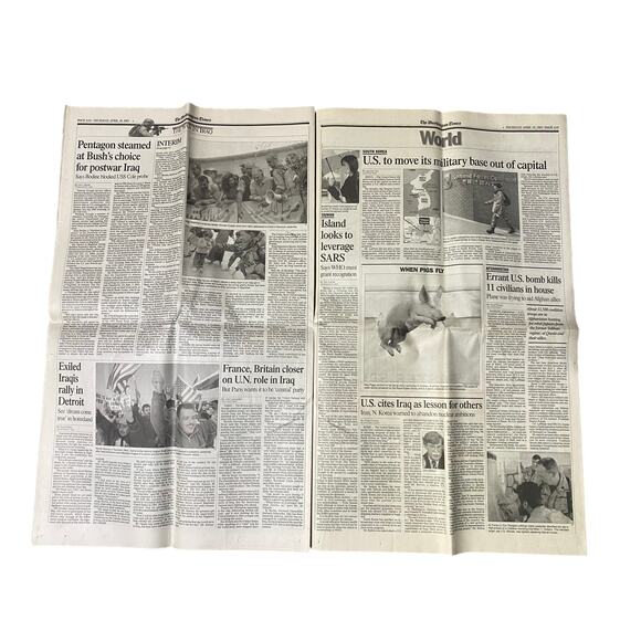 Baghdad Falls The Washington Times Newspaper Dated April 10 2003 - Picture 6 of 12